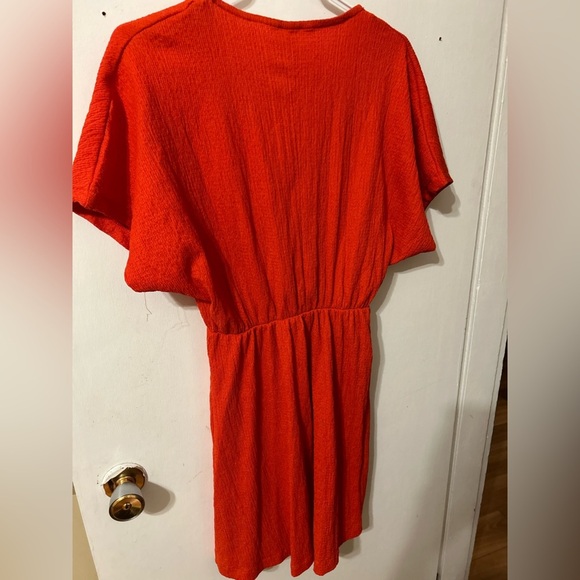 H&M Crepey Beach Cover-Up Dress in Orange, Size Women’s Small - Picture 4 of 5